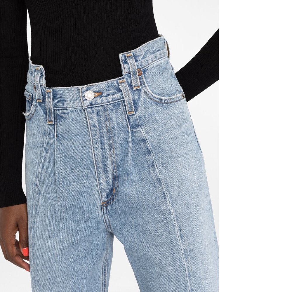 AGOLDE Women's Size 24 Pieced Angled Straight Leg Denim Jeans High Rise Matrix - Picture 12 of 14